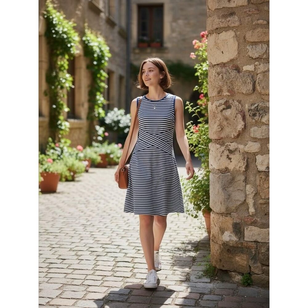 Unbranded Women's Blue and White Dress